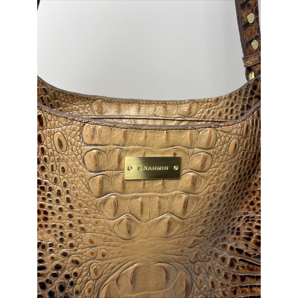 BRAHMIN Melbourne Esme Shoulder Bag Toasted Almond. Tan Brown Double Strap - Picture 4 of 10